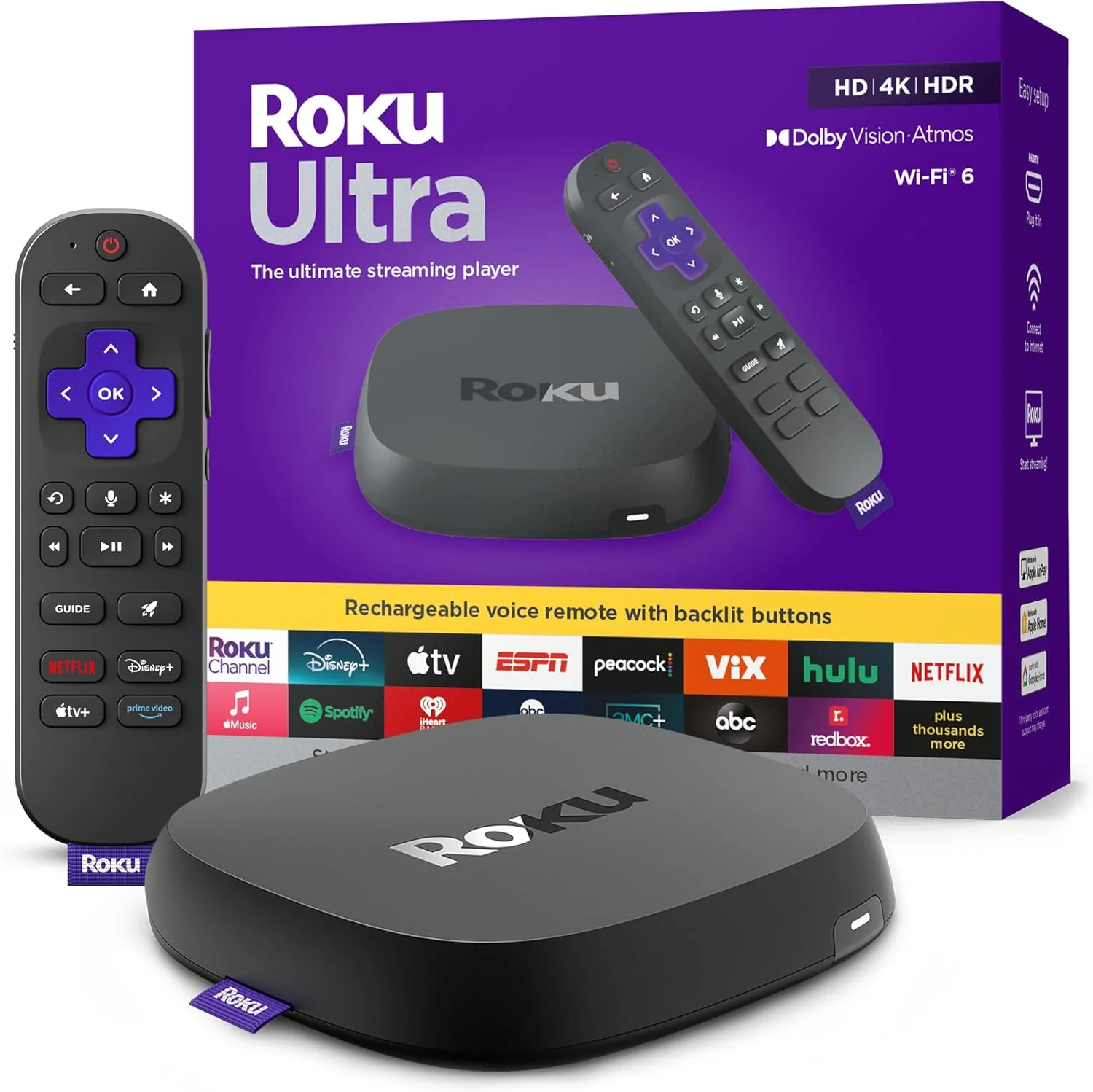 Roku Ultra - Ultimate Streaming Player - 4K Streaming Device for TV with HDR10+