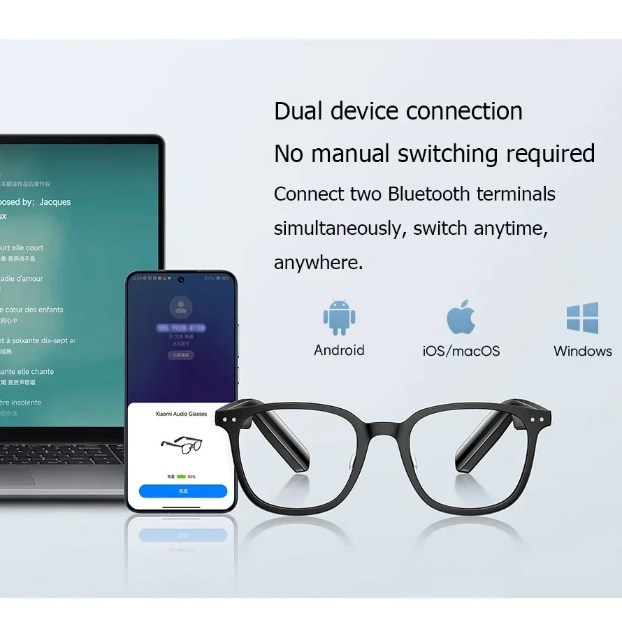 Xiaomi Lentes de Audio inteligentes auriculares Bluetooth 5,2 escuchar música tiempo de espera Ultra largo gestos personalizables - Image 3
